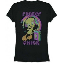 Tweety Rocker Chick Juniors T-Shirt Tweety Rocker Chick Juniors T-Shirt