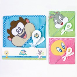 Baby Looney Tunes Hooded Towel and Brush Set (Pink Only) Baby Looney Tunes Hooded Towel and Brush Set (Pink Only)